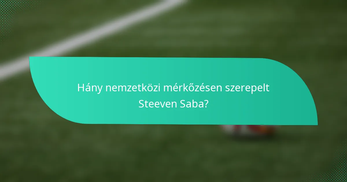 Hány nemzetközi mérkőzésen szerepelt Steeven Saba?